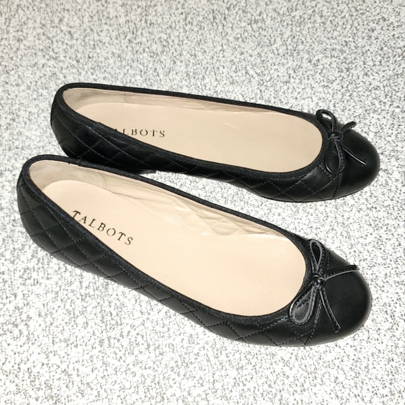 Talbots | Black | Leather | Quilted Ballet Flat | Size 7M - Picture 5 of 9